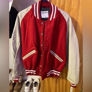 Red and Tan Letterman Jacket